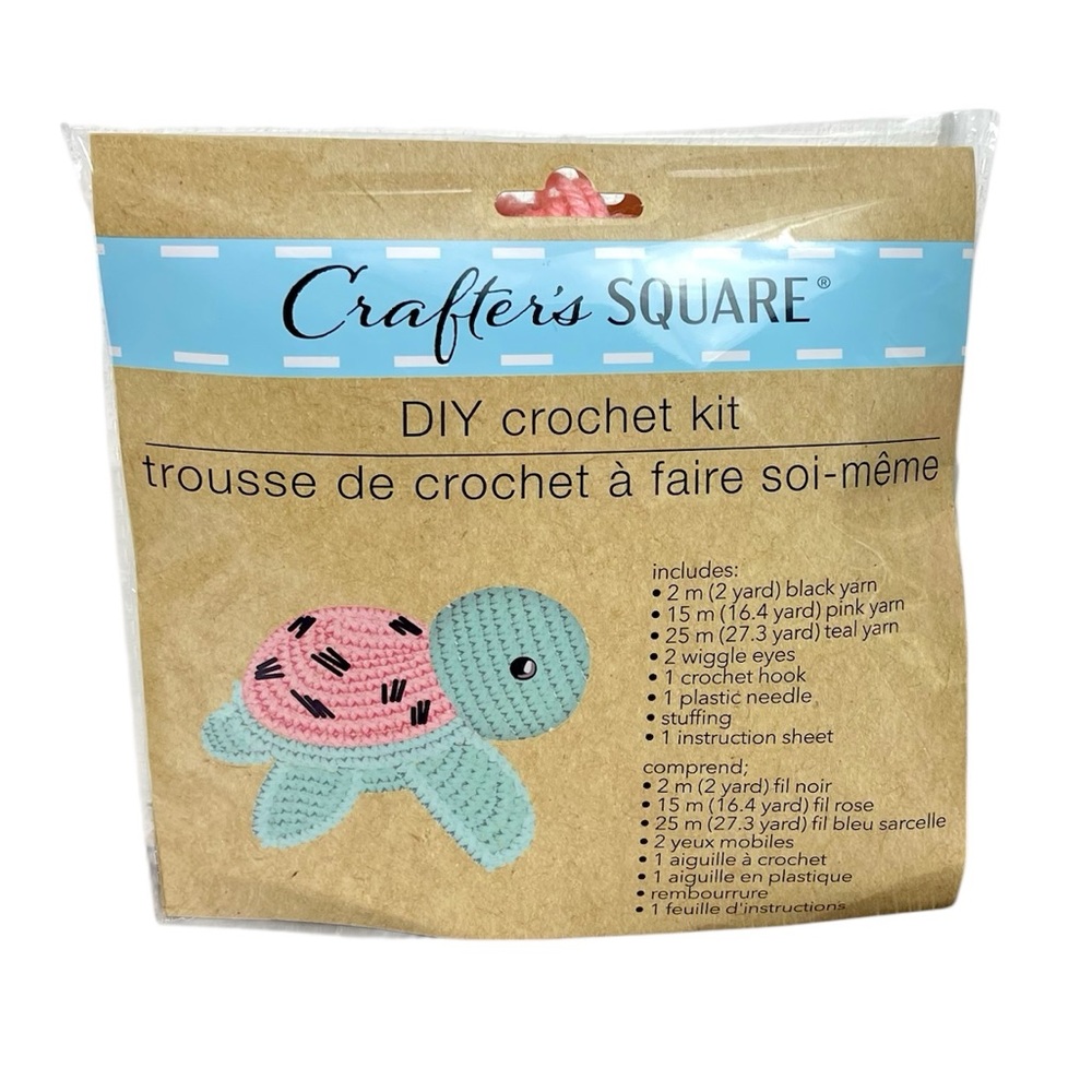 Crafter's Square DIY Crochet Kit with Turtle Design